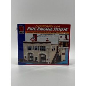 Life-Like Building Kit Hampden # 46 Fire Engine House HO Scale Sealed